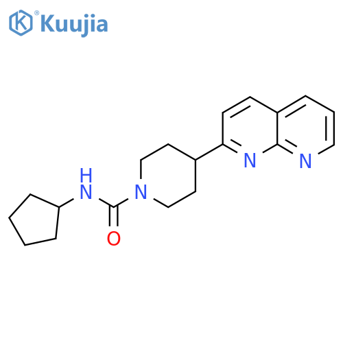 N-cyclopentyl-4-(1,8-naphthyridin-2-yl)piperidine-1-carboxamide structure