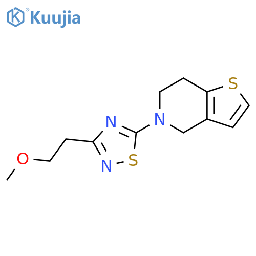 3-(2-methoxyethyl)-5-{4H,5H,6H,7H-thieno[3,2-c]pyridin-5-yl}-1,2,4-thiadiazole structure