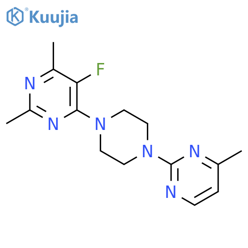 5-fluoro-2,4-dimethyl-6-[4-(4-methylpyrimidin-2-yl)piperazin-1-yl]pyrimidine structure