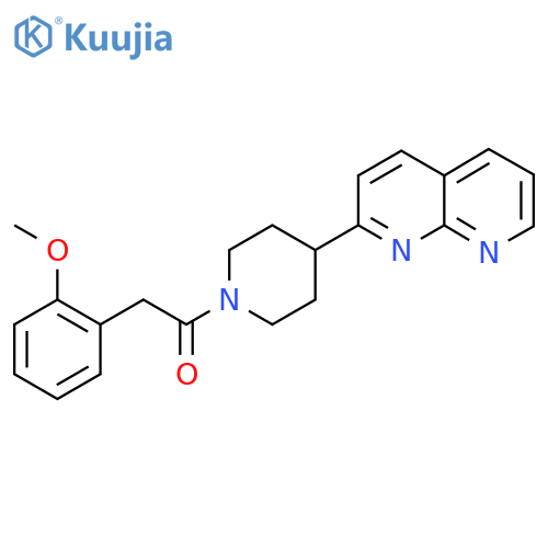 2-(2-Methoxyphenyl)-1-[4-(1,8-naphthyridin-2-yl)piperidin-1-yl]ethan-1-one structure