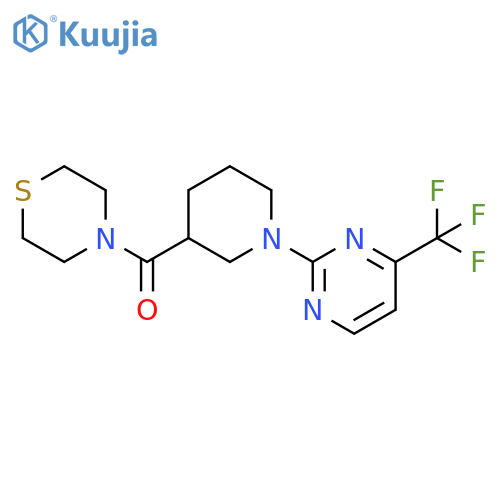 4-{1-[4-(trifluoromethyl)pyrimidin-2-yl]piperidine-3-carbonyl}thiomorpholine structure