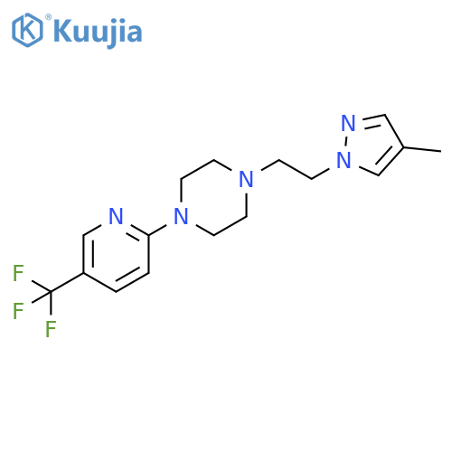 1-[2-(4-methyl-1H-pyrazol-1-yl)ethyl]-4-[5-(trifluoromethyl)pyridin-2-yl]piperazine structure