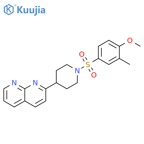 2-[1-(4-methoxy-3-methylbenzenesulfonyl)piperidin-4-yl]-1,8-naphthyridine structure
