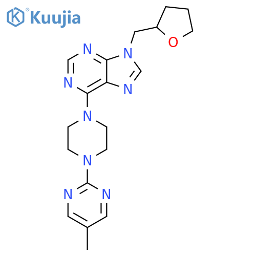 6-[4-(5-methylpyrimidin-2-yl)piperazin-1-yl]-9-[(oxolan-2-yl)methyl]-9H-purine structure