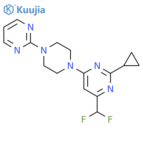 2-cyclopropyl-4-(difluoromethyl)-6-[4-(pyrimidin-2-yl)piperazin-1-yl]pyrimidine structure