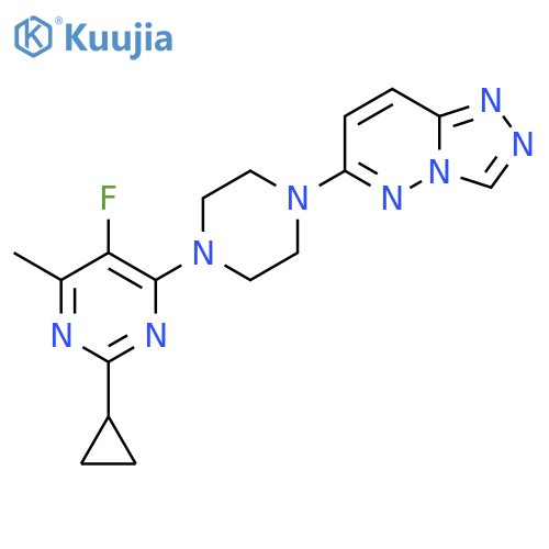 2-Cyclopropyl-5-fluoro-4-methyl-6-(4-{[1,2,4]triazolo[4,3-b]pyridazin-6-yl}piperazin-1-yl)pyrimidine structure