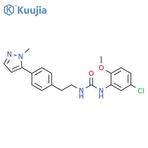 3-(5-chloro-2-methoxyphenyl)-1-{2-[4-(1-methyl-1H-pyrazol-5-yl)phenyl]ethyl}urea structure