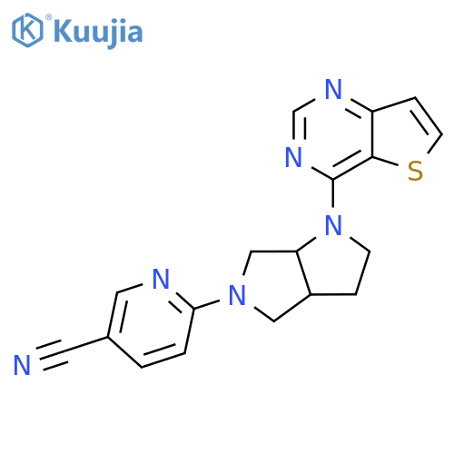 6-(1-{Thieno[3,2-d]pyrimidin-4-yl}-octahydropyrrolo[3,4-b]pyrrol-5-yl)pyridine-3-carbonitrile structure