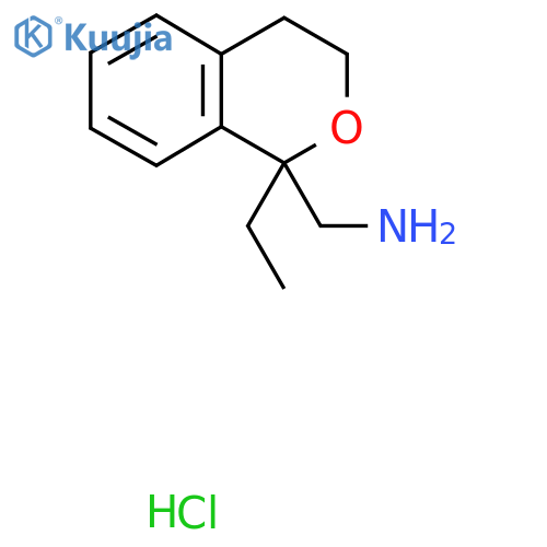 (1-ethyl-3,4-dihydro-1H-2-benzopyran-1-yl)methanamine hydrochloride structure
