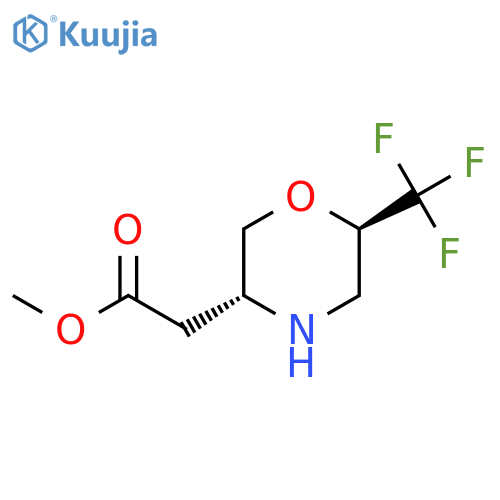rac-methyl 2-(3R,6R)-6-(trifluoromethyl)morpholin-3-ylacetate structure