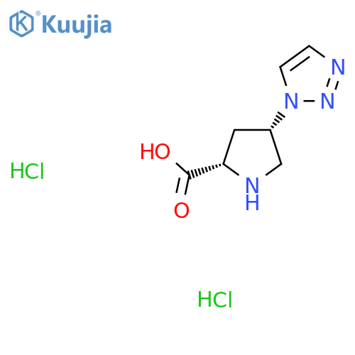 (2S,4S)-4-(1H-1,2,3-triazol-1-yl)pyrrolidine-2-carboxylic acid dihydrochloride structure