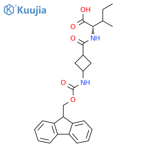 (2S)-2-{3-({(9H-fluoren-9-yl)methoxycarbonyl}amino)cyclobutylformamido}-3-methylpentanoic acid structure