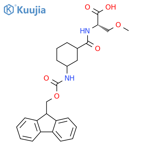 (2S)-2-{3-({(9H-fluoren-9-yl)methoxycarbonyl}amino)cyclohexylformamido}-3-methoxypropanoic acid structure