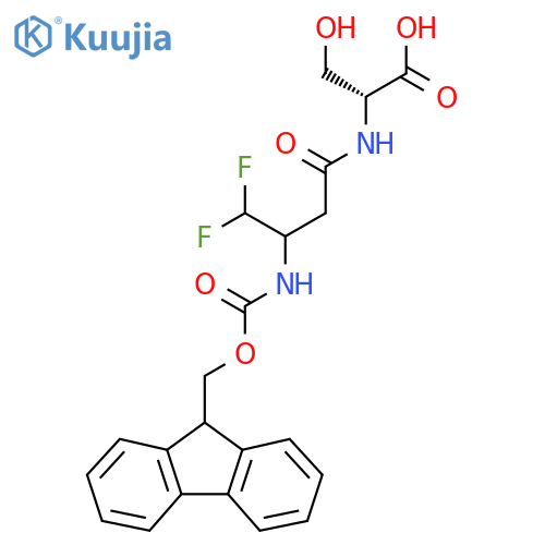 (2R)-2-3-({(9H-fluoren-9-yl)methoxycarbonyl}amino)-4,4-difluorobutanamido-3-hydroxypropanoic acid structure
