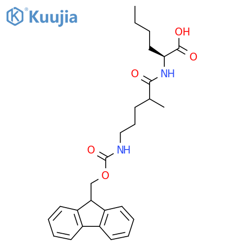 (2S)-2-5-({(9H-fluoren-9-yl)methoxycarbonyl}amino)-2-methylpentanamidohexanoic acid structure