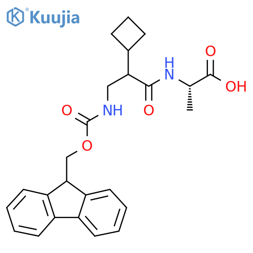 (2S)-2-2-cyclobutyl-3-({(9H-fluoren-9-yl)methoxycarbonyl}amino)propanamidopropanoic acid structure