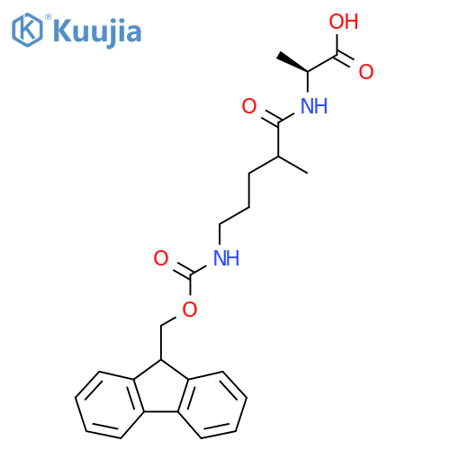 (2S)-2-5-({(9H-fluoren-9-yl)methoxycarbonyl}amino)-2-methylpentanamidopropanoic acid structure