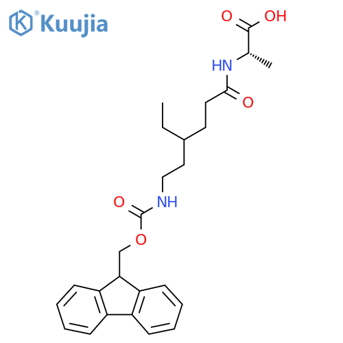 (2S)-2-4-ethyl-6-({(9H-fluoren-9-yl)methoxycarbonyl}amino)hexanamidopropanoic acid structure