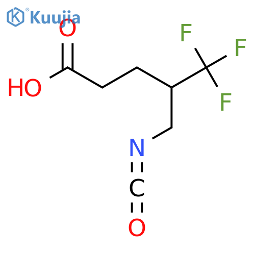 5,5,5-trifluoro-4-(isocyanatomethyl)pentanoic acid structure