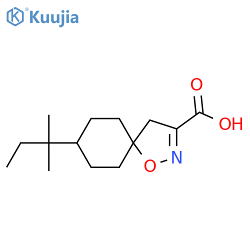 8-(2-methylbutan-2-yl)-1-oxa-2-azaspiro4.5dec-2-ene-3-carboxylic acid structure
