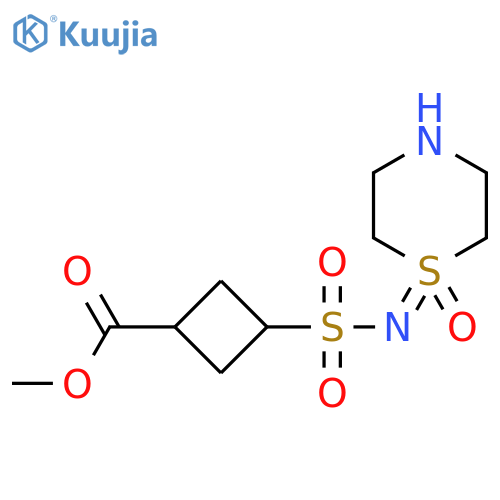methyl 3-(1-oxo-1lambda6-thiomorpholin-1-ylidene)sulfamoylcyclobutane-1-carboxylate structure