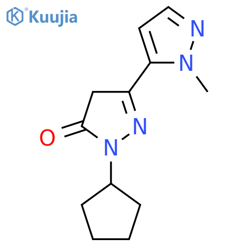 1-cyclopentyl-3-(1-methyl-1H-pyrazol-5-yl)-4,5-dihydro-1H-pyrazol-5-one structure