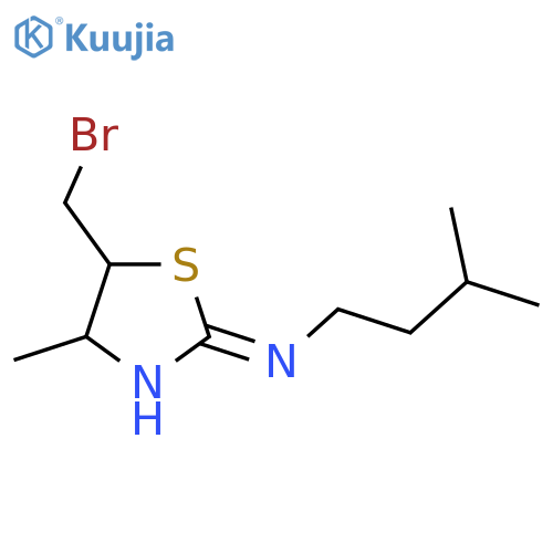 5-(bromomethyl)-4-methyl-N-(3-methylbutyl)-4,5-dihydro-1,3-thiazol-2-amine structure