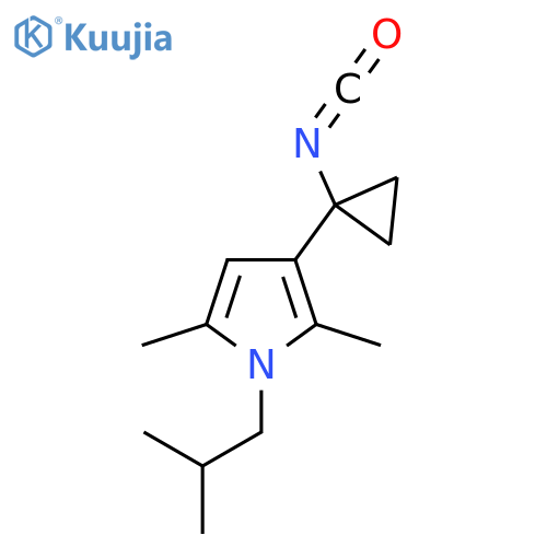 3-(1-isocyanatocyclopropyl)-2,5-dimethyl-1-(2-methylpropyl)-1H-pyrrole structure