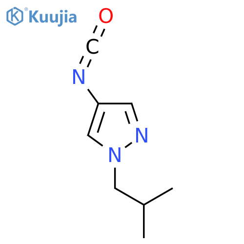 4-isocyanato-1-(2-methylpropyl)-1H-pyrazole structure
