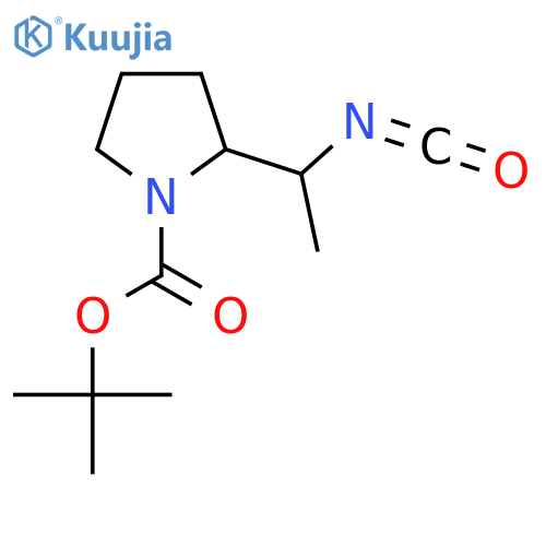 tert-butyl 2-(1-isocyanatoethyl)pyrrolidine-1-carboxylate structure