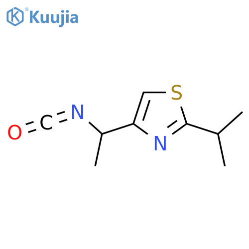 4-(1-isocyanatoethyl)-2-(propan-2-yl)-1,3-thiazole structure