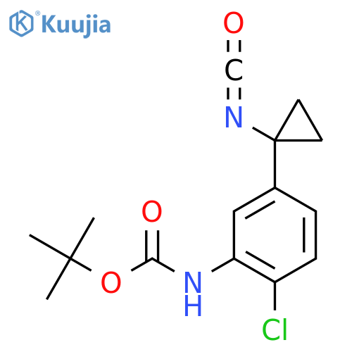 tert-butyl N-2-chloro-5-(1-isocyanatocyclopropyl)phenylcarbamate structure