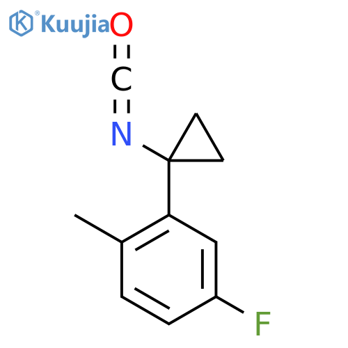4-fluoro-2-(1-isocyanatocyclopropyl)-1-methylbenzene structure