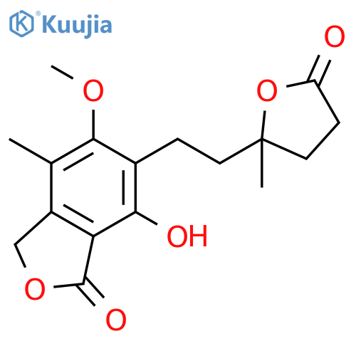 7-Hydroxy-5-methoxy-4-methyl-6-2-(tetrahydro-2-methyl-5-oxo-2-furanyl)ethyl-1(3H)-isobenzofuranone structure