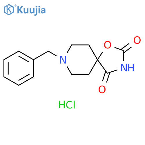 1-Oxa-3,8-diazaspiro[4.5]decane-2,4-dione, 8-(phenylmethyl)-, hydrochloride (1:1) structure