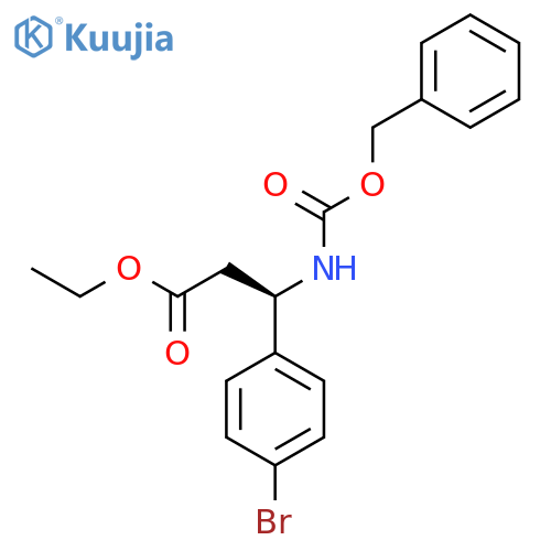 ethyl (3R)-3-{(benzyloxy)carbonylamino}-3-(4-bromophenyl)propanoate structure