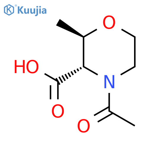 (2R,3S)-4-acetyl-2-methylmorpholine-3-carboxylic acid structure