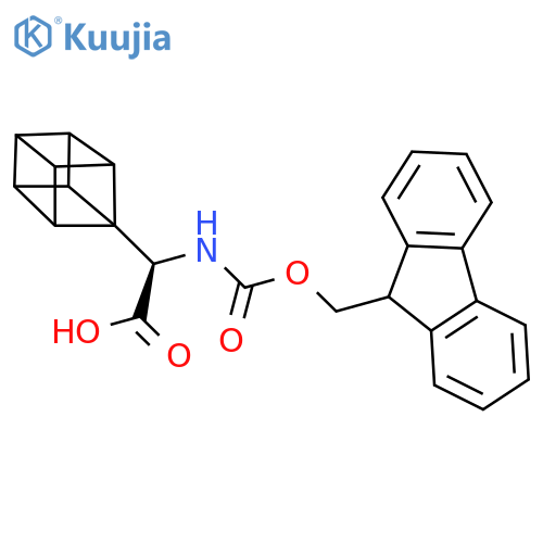 (2R)-2-(cuban-1-yl)-2-({(9H-fluoren-9-yl)methoxycarbonyl}amino)acetic acid structure