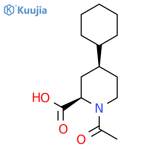 rac-(2R,4S)-1-acetyl-4-cyclohexylpiperidine-2-carboxylic acid structure