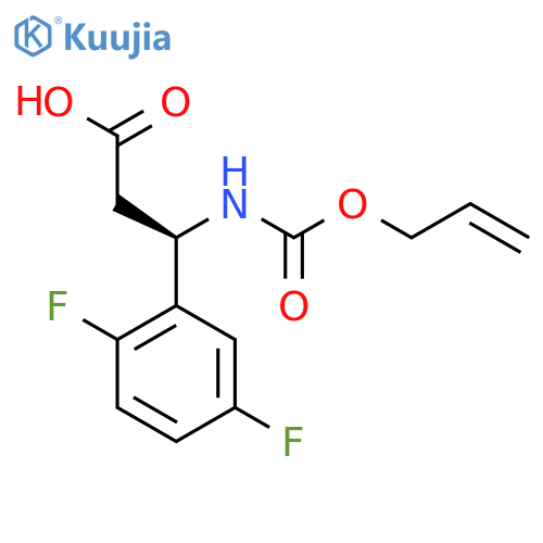 (3R)-3-(2,5-difluorophenyl)-3-{[(prop-2-en-1-yloxy)carbonyl]amino}propanoic acid structure
