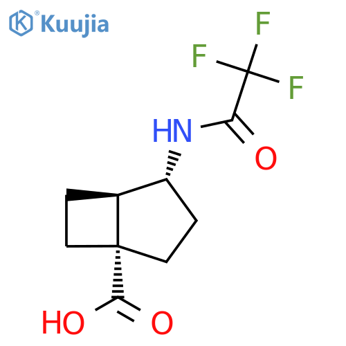 rac-(1R,4S,5S)-4-(2,2,2-trifluoroacetamido)bicyclo3.2.0heptane-1-carboxylic acid structure