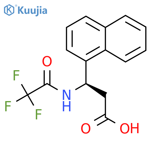 (3R)-3-(naphthalen-1-yl)-3-(2,2,2-trifluoroacetamido)propanoic acid structure