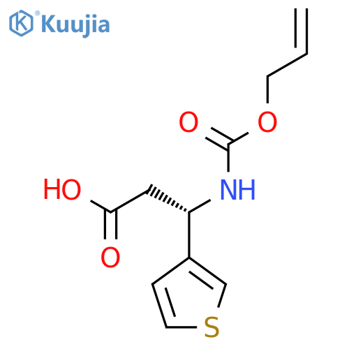 (3S)-3-{(prop-2-en-1-yloxy)carbonylamino}-3-(thiophen-3-yl)propanoic acid structure
