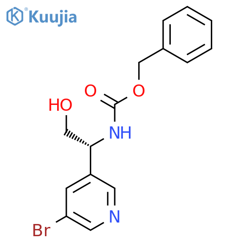 benzyl N-(1R)-1-(5-bromopyridin-3-yl)-2-hydroxyethylcarbamate structure
