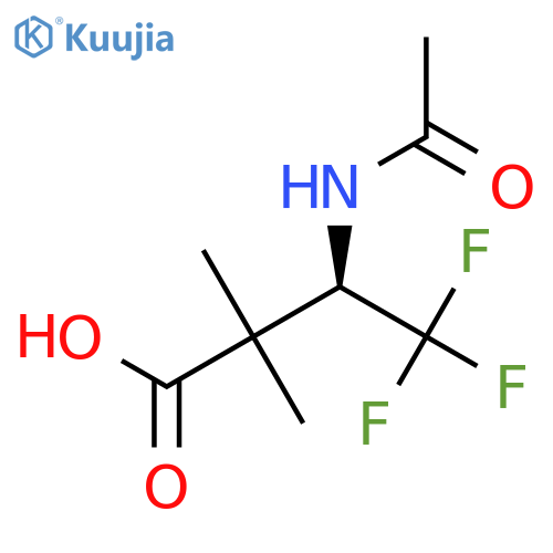 (3R)-3-acetamido-4,4,4-trifluoro-2,2-dimethylbutanoic acid structure