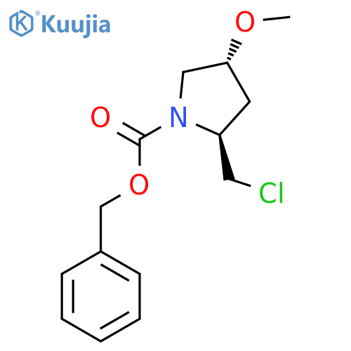 benzyl (2S,4R)-2-(chloromethyl)-4-methoxypyrrolidine-1-carboxylate structure