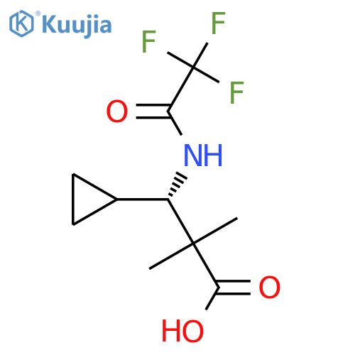 (3S)-3-cyclopropyl-2,2-dimethyl-3-(trifluoroacetamido)propanoic acid structure