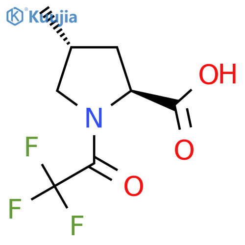 (2S,4R)-4-methyl-1-(2,2,2-trifluoroacetyl)pyrrolidine-2-carboxylic acid structure