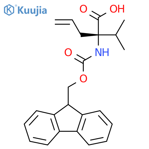 (2S)-2-({[(9H-fluoren-9-yl)methoxy]carbonyl}amino)-2-(propan-2-yl)pent-4-enoic acid structure