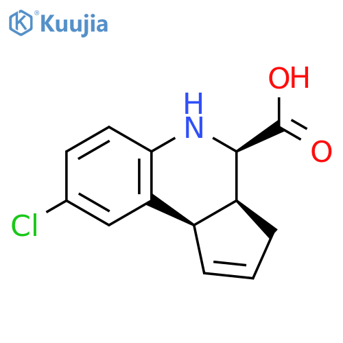 rac-(3aR,4S,9bS)-8-chloro-3H,3aH,4H,5H,9bH-cyclopentacquinoline-4-carboxylic acid structure